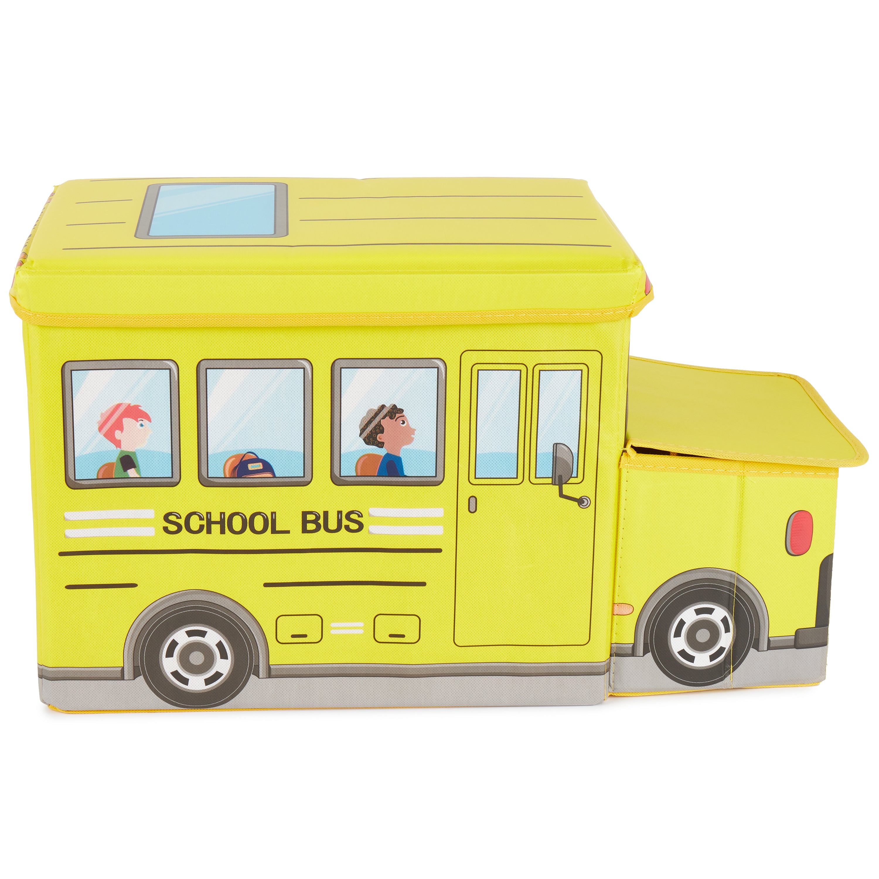 2-i-1 Opbevaringsboks & Sidebænk Skolebus