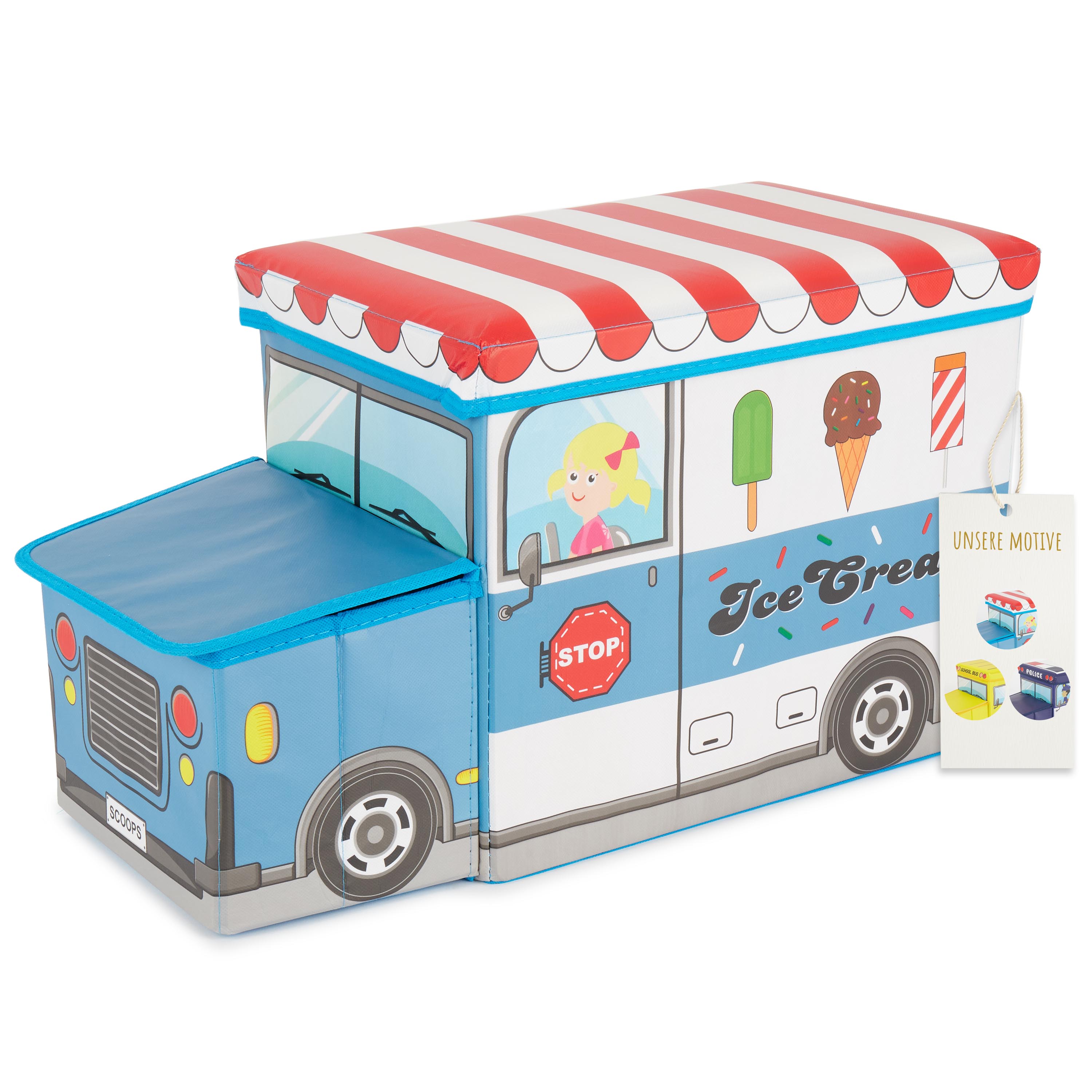 2-i-1 Opbevaringsboks & Sidebænk Icecream