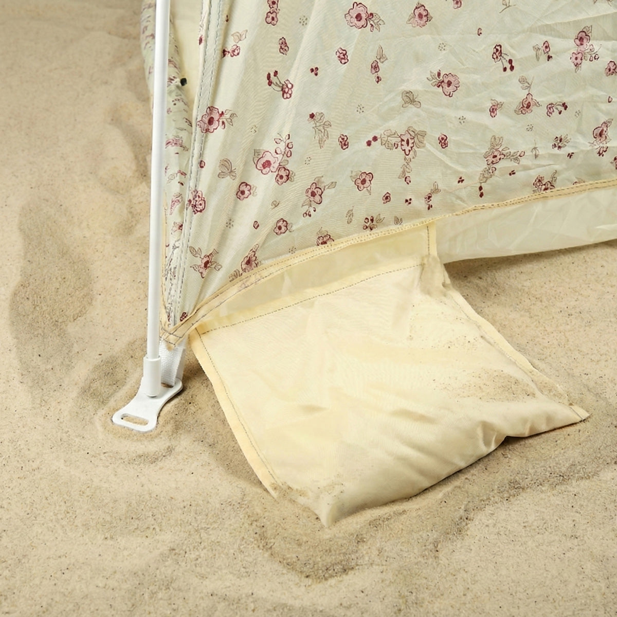 Strandtelt Vintage Flowers – strandmusling med Quick-Up-system, UV-beskyttelse 80+ og afskærmning
