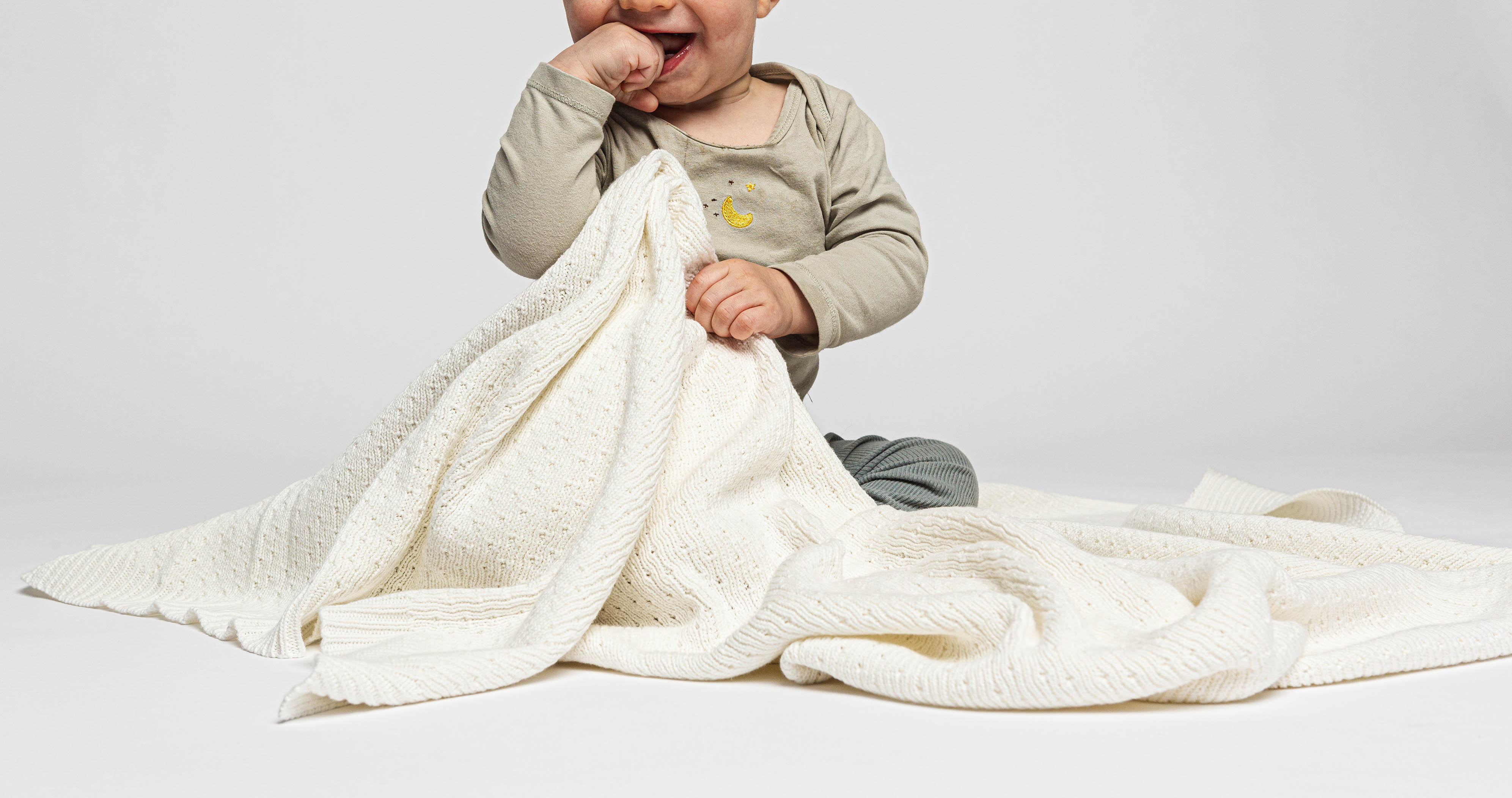 Babytæppe - 100% økologisk bomuld - Hvid