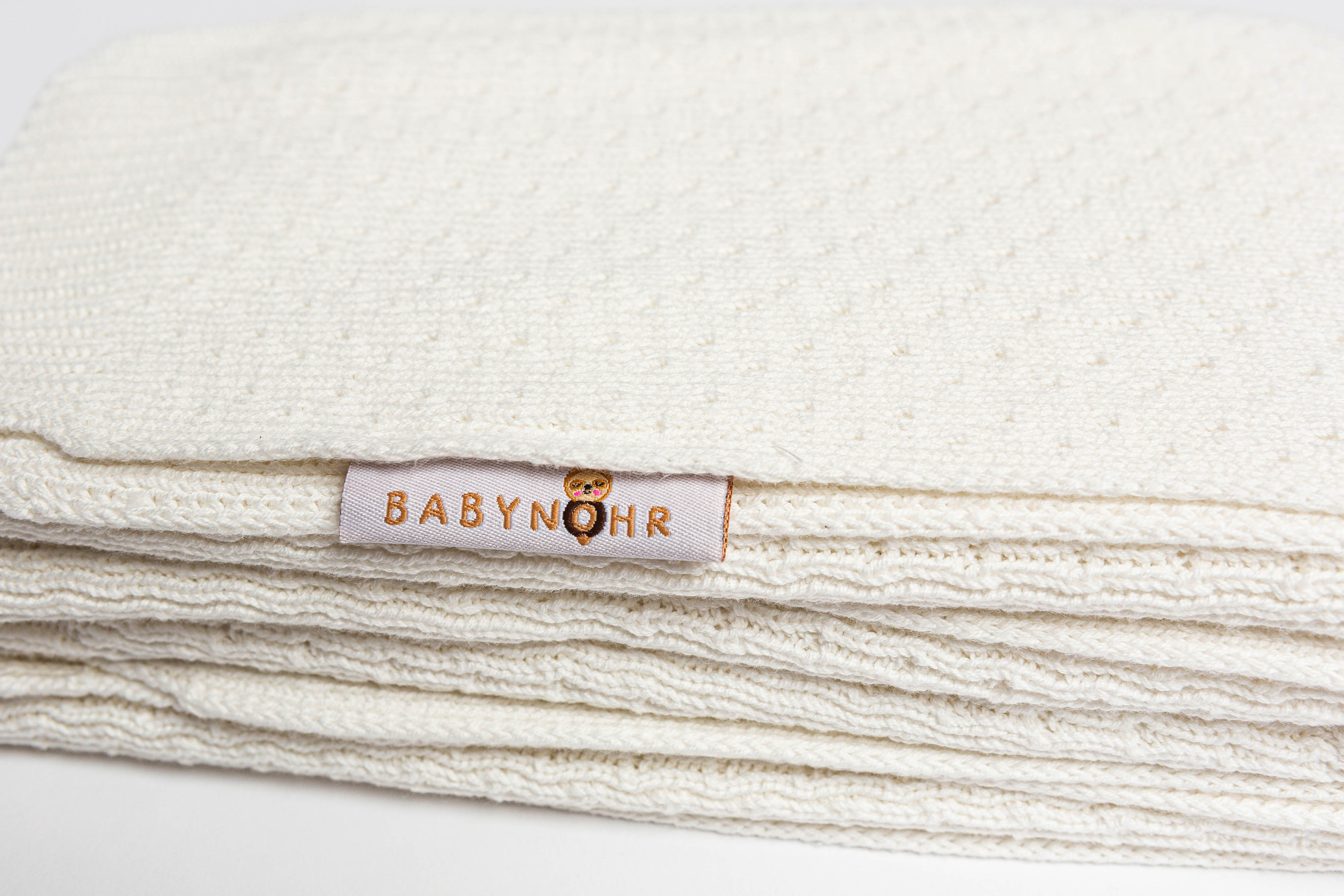 Babytæppe - 100% økologisk bomuld - Hvid